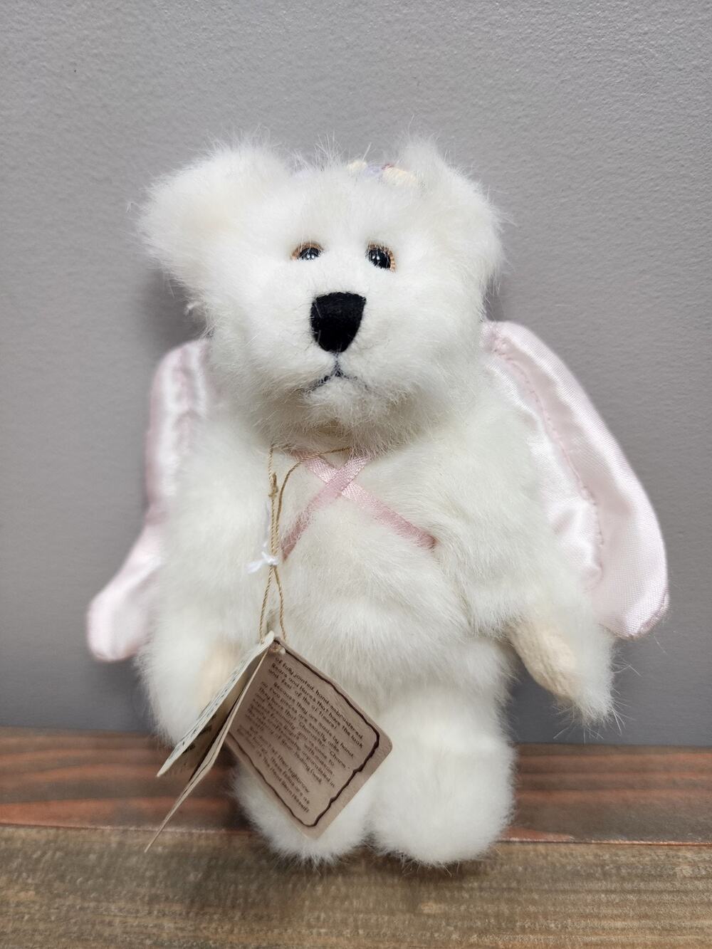 Vintage Boyds Bears White and Pink Astoria Angel Wish Bear with Original Tag